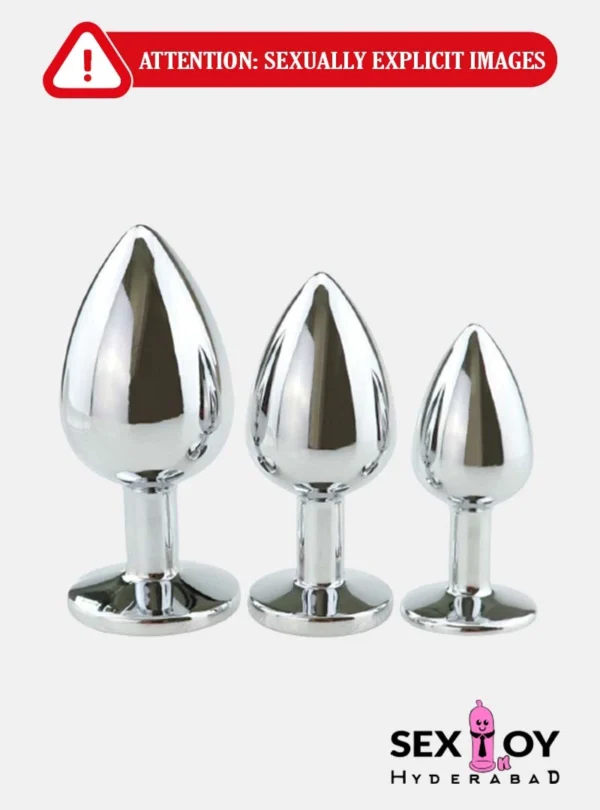 Steel Butt Plug: Glossy Diamond Design for Women