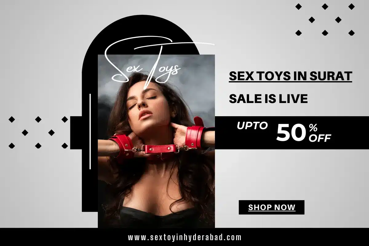 Variety of sex toys available in Surat with a promotional offer of up to 50% off.