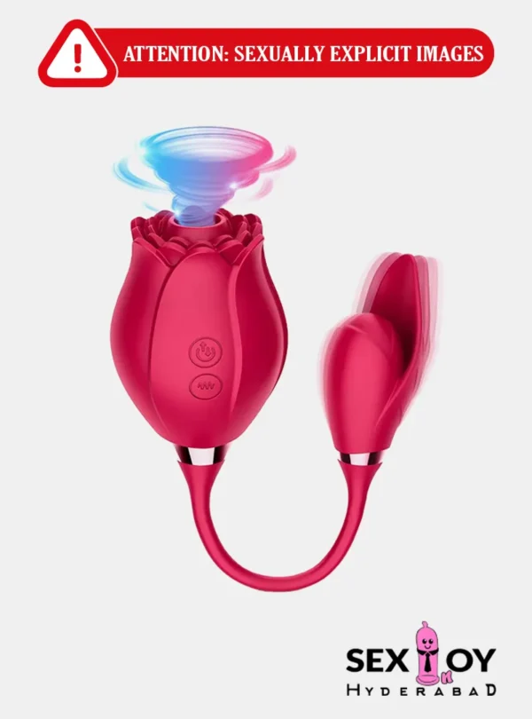 Rose Vibrator featuring sucking and vibration functions, showcasing its elegant design and dual stimulation capabilities.